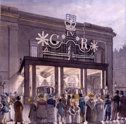 Fuori dal Theatre Royal, Drury Lane, 1821